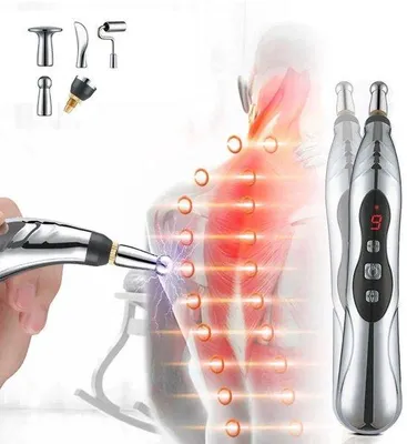 Obrázek produktu pro Elektrický pulzní masážní přístroj s 9 nastaveními, 5 masážními hlavicemi, USB portem, automatickým vyhledáváním akupunkturních bodů, bez jehel.