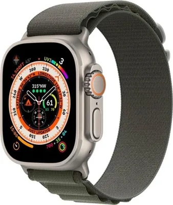 Produktbild von APPLE Watch Ultra GPS + Cellular 49mm titanové pouzdro se zeleným alpským poutkem - střední (MQFN3FD/A)