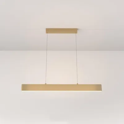 Image de Suspension LED, métal doré, blanc chaud