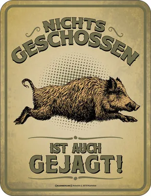 Produktbild von Blechschild Nichts geschossen ist auch gejagt 17x22 cm