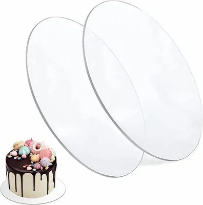 Zdjęcie produktu dla Akrylowy talerz do ciasta 12 cm – wielokrotnego użytku – okrągła taca do ciasta