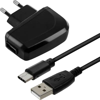 Productafbeelding van Blue Star, wandlader (2A) met USB-C oplaadkabel (1 meter), zwart