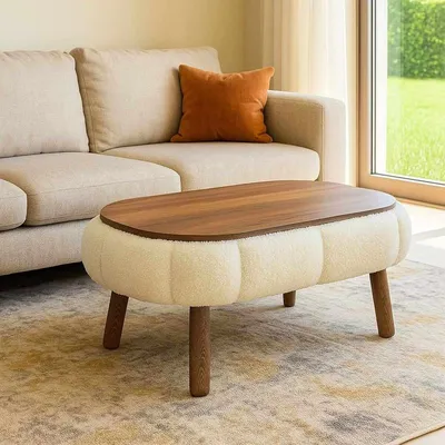 Produktbild von Couchtisch aus Holz "Papatya" - 98 x 68 x 45 cm - Weiß