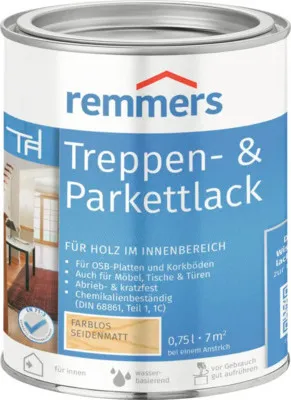Produktbild von Remmers Treppen- & Parkettlack seidenmatt farblos 0,75 l, Parkett Versiegelung