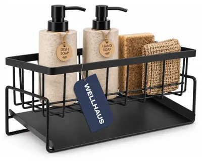Produktbild von WELLHAUS Spulbecken Organizer Abtropfschale Schwarz Metall