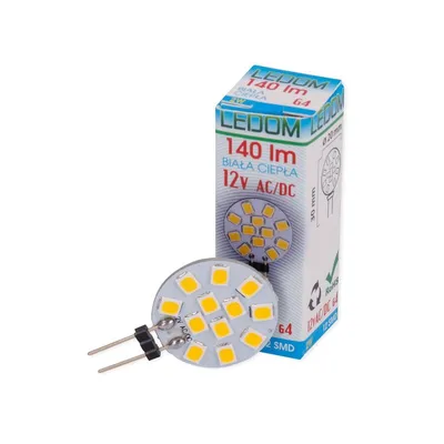 Obrázek produktu pro LEDOM G4 2W 12V LED žárovka studená bílá 6000K 140 lumenů žárovka s paticí úsporná žárovka