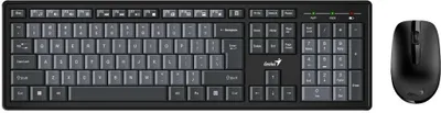 Obrázok produktu pre Genius KM-8200, Plná veľkosť (100 %), Bezdrôtový, USB, Čierna, Šedá, Obsahuje myš