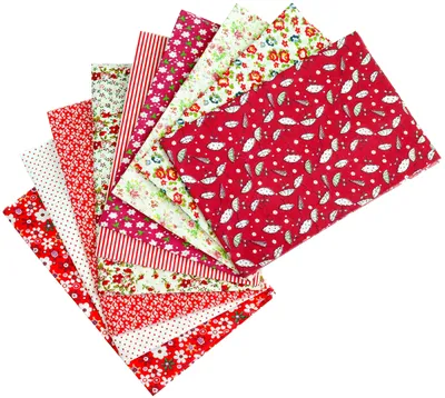 Produktbild von Stoffpaket mit 9 Teilen, 100% Baumwolle, geeignet für Patchwork und Nähprojekte