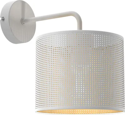 Zdjęcie produktu dla Kinkiet ścienny biały abażur ze złotym wnętrzem siateczka Loft shade 1xE27 15W Luminex