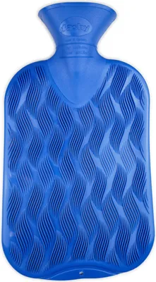 Produktbild von Fashy Wärmflasche Wellenkaro-Halblamelle 2,0L blau