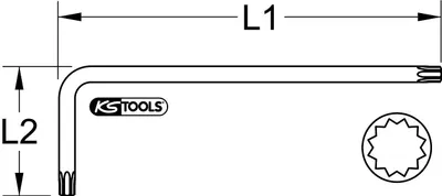 Productafbeelding van KS TOOLS 151.4512 Hoekschroevendraaier