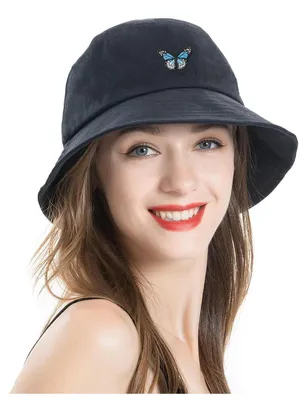 Obrázok produktu pre Dámska/pánska čiapka Fischerhut, motív motýľa, čierna, univerzálna veľkosť, 100% polyester