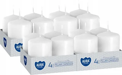 Obrázek produktu pro BISPOL Aura Svíčka válec 6 cm bílá 16 ks