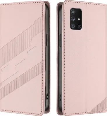 Produktbild von Hülle für Samsung Galaxy A71 5G, Kunstleder Brieftaschen Handyhülle mit Kartenfach und Standfunktion Pink