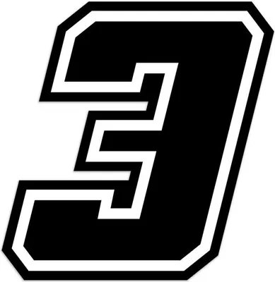 Immagine prodotto di Adesivo numero di gara per Moto "3" Race Moto GP, nero, 10 x 10 cm