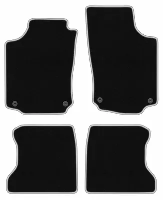Produktbild von Fußmatten Automatten Velours Schwarz/Silber für Opel Combo C 2001-2011 Set 4-tlg
