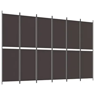 Zdjęcie produktu dla vidaXL 6-cz. Tkanina Paravent Brown 300x200 cm