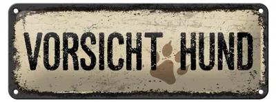 Produktbild von Blechschild Hinweis 27x10 cm Vorsicht Hund Schild