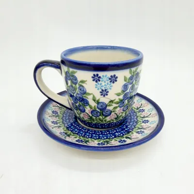 Produktbild von Tasse Tasse mit Untertasse Bunzlauer Keramik Unikat 220ml