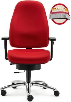 Produktbild von Bürodrehstuhl Lady Sitwell mit Armlehnen Alu-Fußkreuz rot