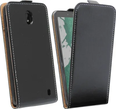 Image de cofi1453® Flip Case compatible avec NOKIA 1 PLUS Etui pour téléphone portable à ouverture verticale Housse de protection à rabat Noir