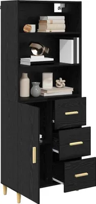 Immagine prodotto di vidaXL Credenza alta nero effetto rovere 69,5 x 32,5 x 180 cm