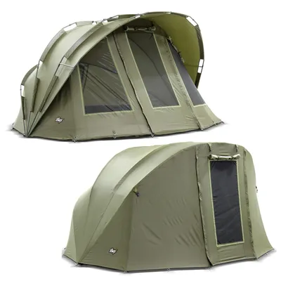 Produktbild von Lucx Bobcat Bivvy Angelzelt für 1–2 Mann – wasserdichtes Karpfenzelt mit Überwurf (Winterskin), herausnehmbarer Bodenplane & 10.000 mm Wassersäule
