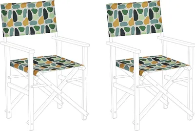 Produktbild von BELIANI Stoffbezüge für Gartenstühle 2er Set Mehrfarbig aus Polyester mit Fleckenmuster Gartenausstattung Outdoor Garten Accessories