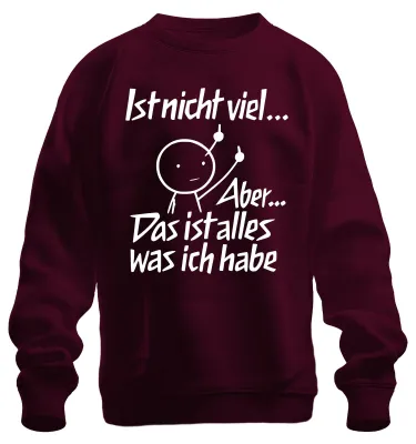 Produktbild von Ist nicht viel aber das ist alles sarkastisch mittelfinger Sweatshirt Pullover, Burgundy, M
