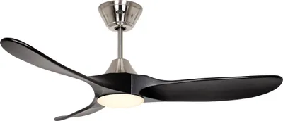 Immagine prodotto di Ventilatore da soffitto a risparmio energetico con luce LED e telecomando Eco Genuino-L 122 cm Cromo opaco / Nero opaco