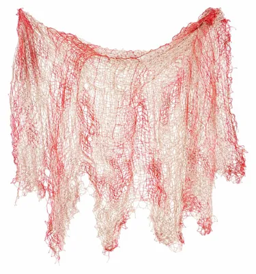 Produktbild von Dekostoff Lumpenstoff 190 * 76 cm - Halloween Dekoration | Blutig Rot