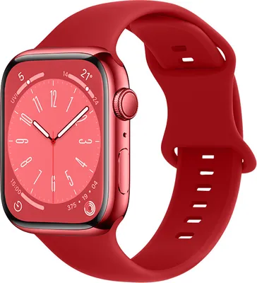 Produktbild von BStrap Smooth Silicone Armband für Apple Watch 38/40/41mm, red