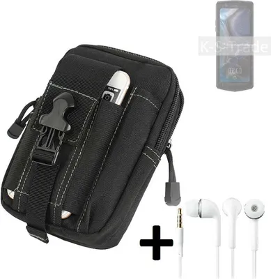 Produktbild von K-S-Trade Gürteltache + Kopfhörer kompatibel mit Cubot Pocket 3 Gürtel Tasche Holster Schutz Hülle Handy Hülle  schwarz inkl. Extrafächer