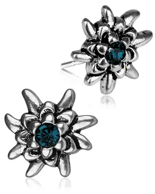 Produktbild von LUISIA® Edelweiß Ohrstecker "Emilia" mit Premium Kristallen | Montana / Ozeanblau