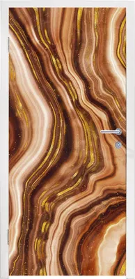 Produktbild von MuchoWow® Türtapete Selbstklebende Türfolie Marmor - Gold - Braun 80x205 cm Türposter Türaufkleber Klebefolie Türklebefolie - Fototapete - XXL-Aufklebern