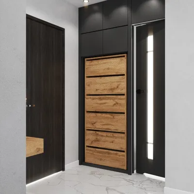 Image de Armoire à chaussures pour l'entrée | Étagère à chaussures modulaire | Armoire avec espace pour ranger les chaussures | Banc à chaussures avec l'abattant WOTAN CHÊNE Commode à chaussures