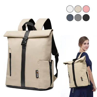 Produktbild von 7MAGIC RollTop Rucksack 20L-25L, Laptoptasche 15,6 Zoll Groß Kapazität Daypack, Schulrucksack Backpack Fahrradrucksack Freizeitrucksack für Uni Schule Reisen Job, Aprikose