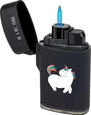 Produktbild von Mr. & Mrs. Panda sturmfeuerzeug Einhorn Stolzieren - Schwarz - Geschenk, gas anzünder, Gasfeuerzeug, Stolz, Pferd, Anders, Einhörner, zigarettenanzünder, Feuerzeuge