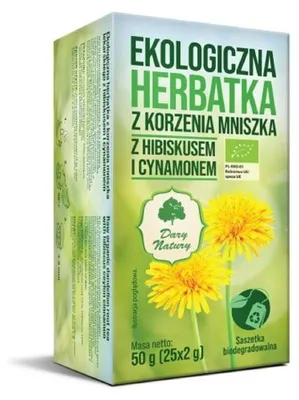 HERBATKA Z KORZENIA MNISZKA Z HIBISKUSEM I CYNAMONEM BIO (25 x 2 g) 50 g - DARY NATURY