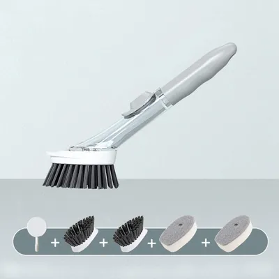 Produktbild von 4in1 Spülbürste mit Spülmittelspender, (grau)