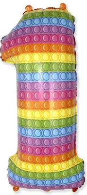 Immagine prodotto di Palloncino in foil di compleanno Numero 1 Uno POP IT 85 cm