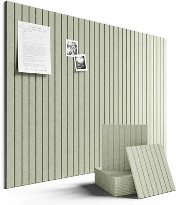 Productafbeelding van Vilt prikbord 120 x 90 cm, 12 tegels, zelfklevend, sage green, voor kantoor