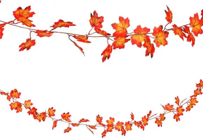 Image de Halloween Guirlande Orange Feuilles 190cm Décoration d'automne Fête Décoration Festive Feuilles Guirlande, Couleur : Orange