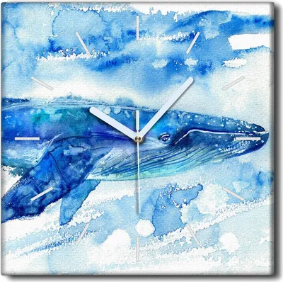 Produktbild von Coloray Uhr auf Leinwand 30x30 cm Wand Uhr Dekoration Wohnzimmer Segeltuch weiße Zeiger -Keewal-Aquarelle.