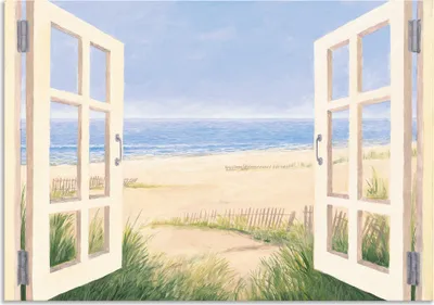 Produktbild von ARTland Wandbild Alu für Innen & Outdoor Fensterblick Frühlingsmorgen Größe: 70x50 cm