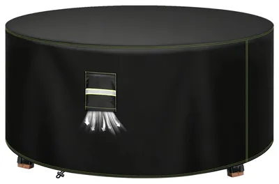Productafbeelding van VDISRR Afdekhoes voor tuinmeubels, 420D Oxford afdekhoezen voor tafels Ø160x74cm, beschermhoes voor tuintafels met ventilatieopeningen, waterdicht, UV-bestendig, stofbestendig, geschikt voor wintergebruik voor terrasmeubels