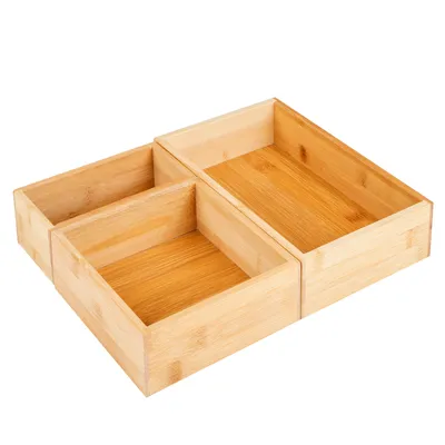 Produktbild von Aufbewahrungsboxen aus Bambus, 3er Set 3 versch. Größen