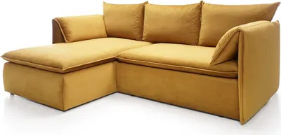 Immagine prodotto di FURNLUX Divano ad angolo giallo oro e nero 230cm / Colore principale: Giallo / Dimensioni: 230 x 91 x 166 cm