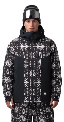 Produktbild von Snowboardjacke Pharris Schwarz XXL Allover Print 20K Wassersäule Atmungsaktivität