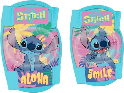Image de SEVEN Coudières et genouillères Lilo and Stitch Polypropylène, polyester, nylon, 19 - 25 cm de circonférence au coude, 24 - 30 cm de circonférence au genou